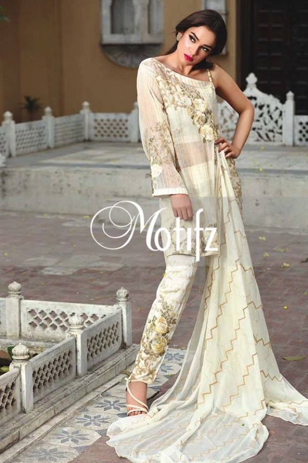 Motifz Luxury Eid Collection Latest Embroidered Crinkle Chiffon