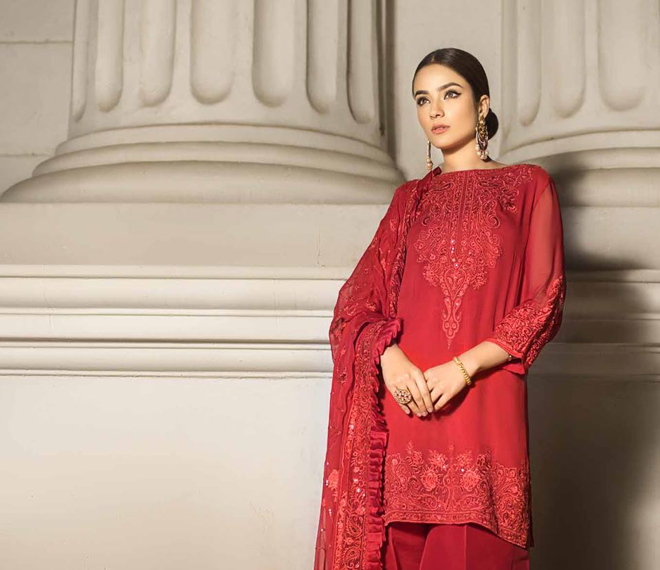 Honey Waqar Embroidered Chiffon 2019